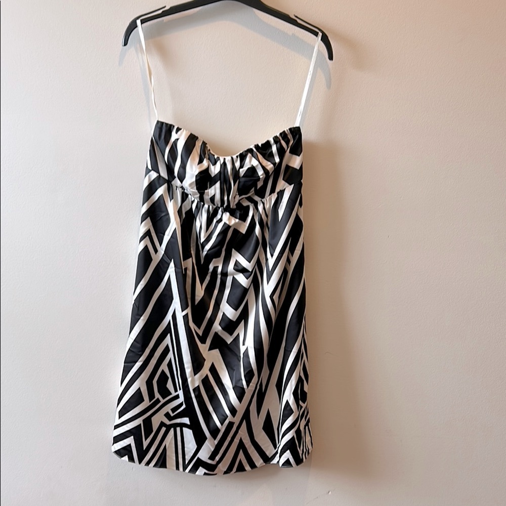 The Limited Black and White strapless dress